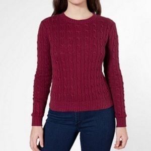 American apparel cable knit crewneck sweater